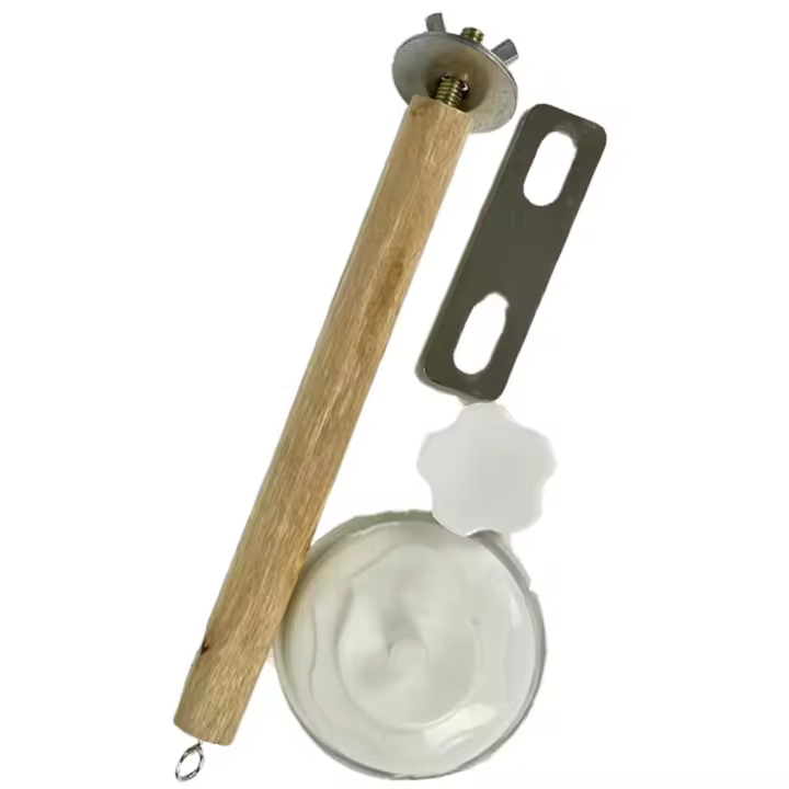 Molinillo de dientes seguro, ventosa, soporte para pájaros, soporte de juguete para pájaros desmontable de madera, estación de ejercicio Oral resistente al desgaste - 1