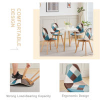 Sillas de retales de estilo nórdico para el hogar, silla de comedor de estilo minimalista moderno, con respaldo, para ordenador, muebles de aprendizaje, 4 piezas - details 3
