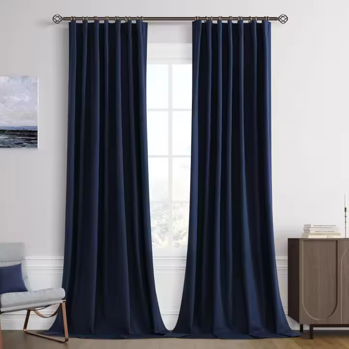 Cortinas de salón con efecto lino, cortina translúcida, decoración moderna para el hogar para dormitorio, comedor y estudio. - 1