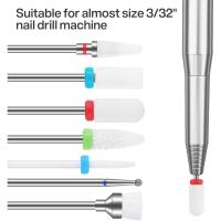 Scttomon Set de 7 Brocas de Cerámica Profesionales Ideal para Quitar Gel, Acrílico, Cutícula, Diamante Accesorios de Manicura de Belleza - details 1