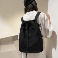 Mochila de nailon de gran capacidad con asa, bolso de hombro con cordón doble, mochila deportiva multifuncional impermeable - details 3