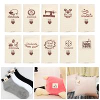 Tijeras de oveja con forma de corazón, etiquetas de tela con patrón de dibujos animados, hechas a mano con amor, accesorios de costura, 50 piezas - details 3