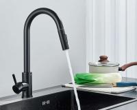 Quyanre Oro pulido extraíble fregadero agua grifo mezclador de una sola manija grifo de ducha de cocina con rotación de 360 ​​grados - details 4