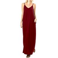 Vestido largo suelto de color sólido para mujer - details 2