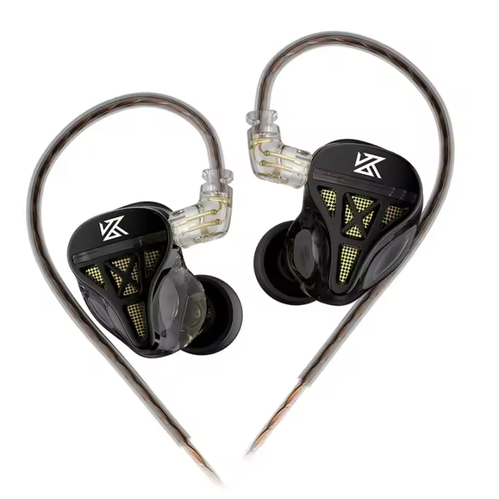 KZ DQS-auriculares con cable de Metal y micrófono, intrauditivos con Monitor, música, deporte, videojuegos, cancelación de ruido, HIFI - 1