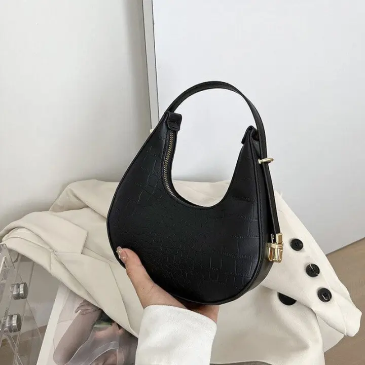Bolso de Hombro de Lujo de Cuero PU con Patrón de Cocodrilo Bolso Compacto para Mujer con Mango Underarm Bolso de Mano de Moda - 1