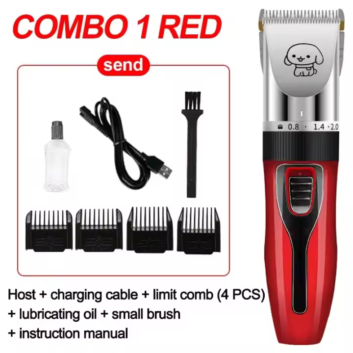 Máquina de Afeitar para Mascotas Inalámbrica y Recargable Conjunto de Clipper para Perros - 1