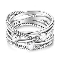 Anillo de Zirconia Cúbica de Plata Esterlina 925 Geométrico de Cielo Estrellado - details 7