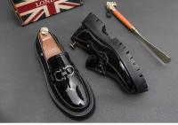 Zapatos casuales de cuero de vestir de diseñador para hombre, fáciles de usar, talla grande, nueva punta redonda alta - details 8