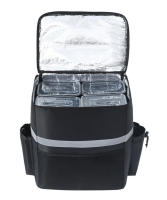 Bolsa térmica extra grande de 35L, impermeable, negra, con asa para el hombro, para entrega y capacidad para alimentos frescos. - details 7