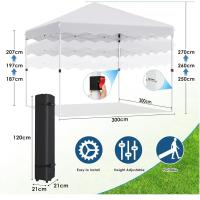 Carpa de Jardín Pop Up Ajustable de Altura 3x3M Marco de Acero Resistente a Rayos UV - details 31
