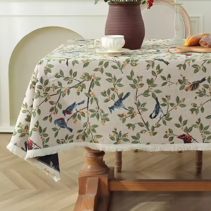 Mantel Vintage Floral con Estampado Decoración de Mesa Campestre para Comedor y Centro de Salón - 1