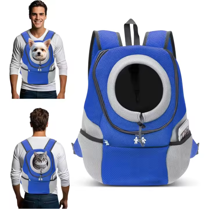 ALLSOPETS Mochilas para Gatos Perros Pequeños Mochila Portátil y Cómoda Transporte de Gatos Bolsas Ajustables de Viaje para Mascotas para Bicicleta Senderismo Camping (Naranja Ámbar, M) - 1