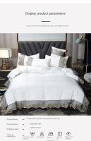 Conjunto de cuatro piezas de encaje lateral grande, falda de cama de seda de hielo lavada, colcha blanca, estilo princesa - details 10