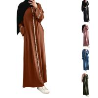 Elegante Falda Maxi de Caftán de Secuencia Larga Vestido Islámico de Moda para Mujeres - details 7