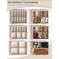 Organizador de zapatos para debajo de la cama, con separadores ajustables, color beige, 2 unidades, capacidad para hasta 24 pares - details 1