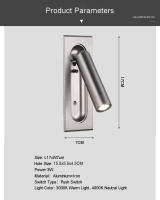 TOMAXIN-Lámpara LED de pared con interruptor integrado, accesorio para habitación de Hotel, estudio, dormitorio, cabecera, lectura, Europeo, Rectangular - details 8