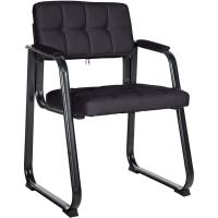 B Tapizada En Cuero Sintético I Silla De Espera con Reposabrazos I Silla Confidente con Base De Metal I Color:, Color:Negro - details 0