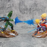 Figura de Son Goku, Kamehameha, Kakarotto Cell, Super Saiyan, modelo de decoración, estatua, muñeca, reg - details 16