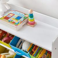 Estantería de Juguetes de 9 Cajones de Tela No Tejida Organizador Infantil para Sala de Juegos de Guardería Marco de Madera Blanco - details 5