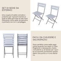 Set 2 Sillas De Exterior, Sillas Plegables, Acero Plástico, Gris Claro, Ahorro De Espacio, para Balcón Camping - Dimensiones AxANxFON: 78 x 37 x 45 cm - Art - details 4