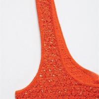 Top de lentejuelas holgado e informal para mujer, verano 2025, cuello cuadrado, tirantes anchos, tendencia de moda - details 10