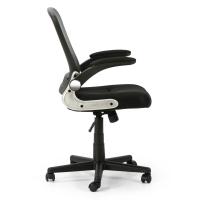 Silla de oficina con respaldo de malla elevable e inclinable, color negro - details 2