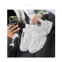 Zapatos De Deporte Para Hombre Moda Callejera Ligeros Y Cómodos Zapatillas De Gimnasio Con Cordones Blanco Plataforma Entrenadores - details 1