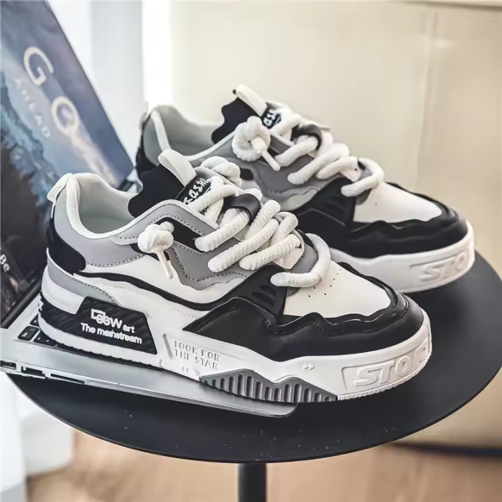 Nuevos zapatos deportivos informales de gran tamaño para hombre con suela gruesa y panel elevado, tallas 39-48 - 1