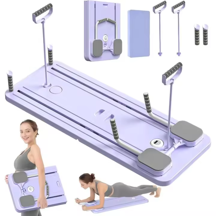 JANUA - Set 2024, reformador plegable multiusos para el hogar, tabla deslizante de Pilates 5 en 1 (púrpura) - 1