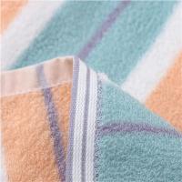 Toalla facial cuadrada para adultos, de 2 piezas toalla suave y absorbente/34x34cm, a rayas de colores, 100% algodón - details 7