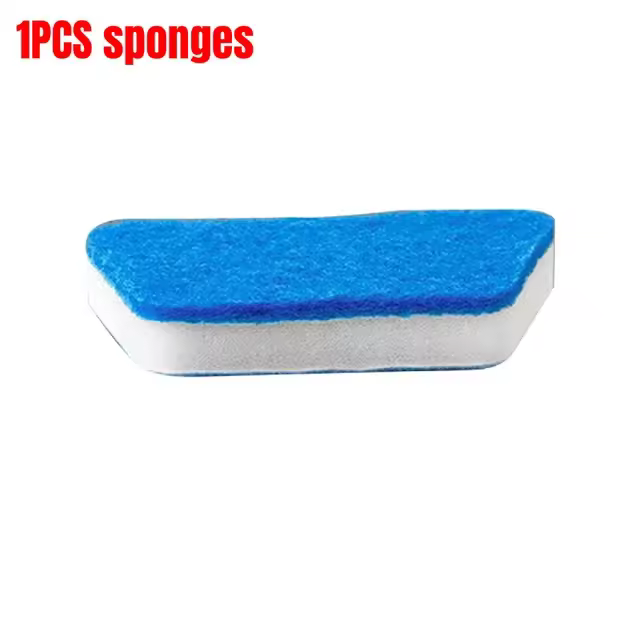 Cepillo de limpieza de esponja de azulejo, mango largo extraíble, multifuncional, para pared de baño y bañera - 1