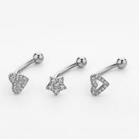 Piercing para el ombligo de titanio F136, 14 gramos, barra plana de circonita, Anillo para el ombligo, ceja brillante, joyería para el cuerpo - details 3
