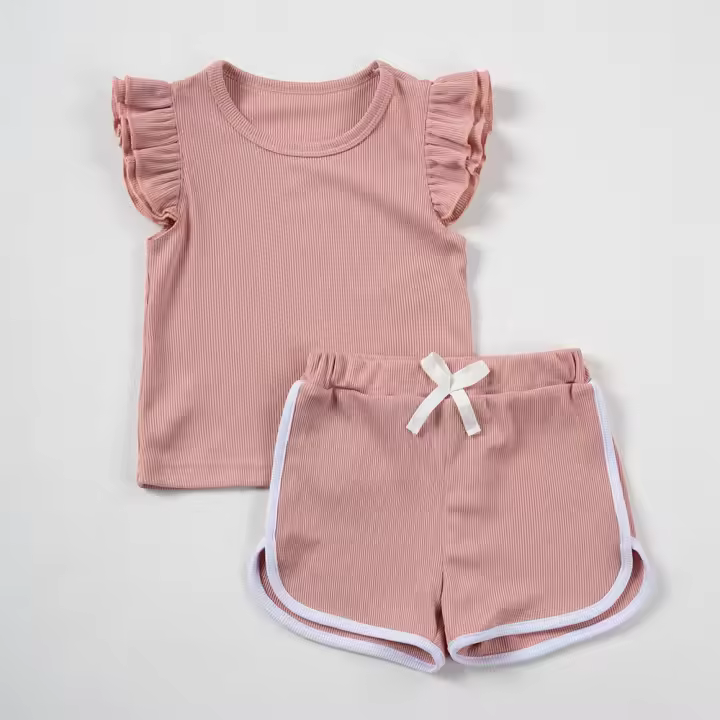 Conjunto de Verano para Bebé Niña 2025 Camiseta y Pantalones Cómodos Transpirables - 1