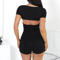 BUNO-mono informal para correr, peleles ajustados, color negro liso, sin mangas, cuello alto, monos deportivos para Fitness, trajes básicos que combinan con todo - details 9