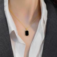 Colgante Cuadrado Minimalista de Acero Inoxidable Joyería Vintage de Oro para Mujeres - details 9