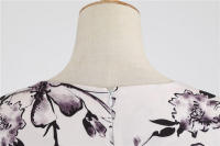 Vestido de fiesta elegante de media manga informal con estampado floral para mujer - details 23