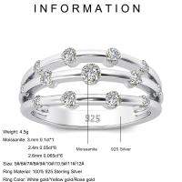 Anillo de Moissanite Bambú Plateado 18K para Mujeres Banda Solitaria Medio Eterno Anillos de Compromiso y Boda Perfecto Match - details 4