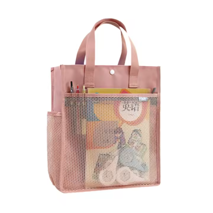 Bolsa de almacenamiento de libros portátil multiusos, bolsa de almacenamiento de arte transparente de mano, cremallera con asa, organizador de archivos A4 para estudiantes - 1