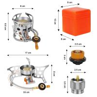 Estufa de Gas Portátil de Acero Inoxidable 3900W, A prueba de viento, Ideal para Acampar y Senderismo - details 1