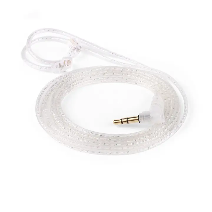 Cable de auriculares KZ Chapado en plata con micrófono, Cables de auriculares QKZ mejorados a2, Cable de 2 pines de auriculares de alta pureza de 3,55 MM - 1