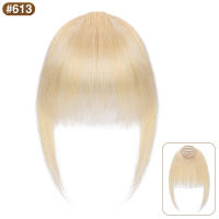 S-noilite-flequillo de cabello Natural para mujer, cabello humano falso con patillas, Manga falsa no remy, flequillo frontal con Clip, 9g - details 13