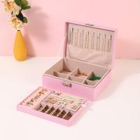 Organizador de Joyería de Cuero de Dos Capas Caja de Almacenamiento de Joyas con Cerradura para Collares, Pendientes, Anillos Regalo Ideal para Mujeres y Niñas - details 3