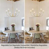 Candelabros de rueda de vagón para sala de estar, 6 luces rústicas industriales para exteriores, lámpara colgante negra para comedor, cocina, pasillo, dormitorio, ajuste de altura - details 26