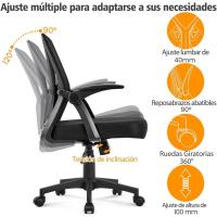 Ergonómica Negra Altura Ajustable Malla MAX Carga 136 KG Despacho Estudio - details 4