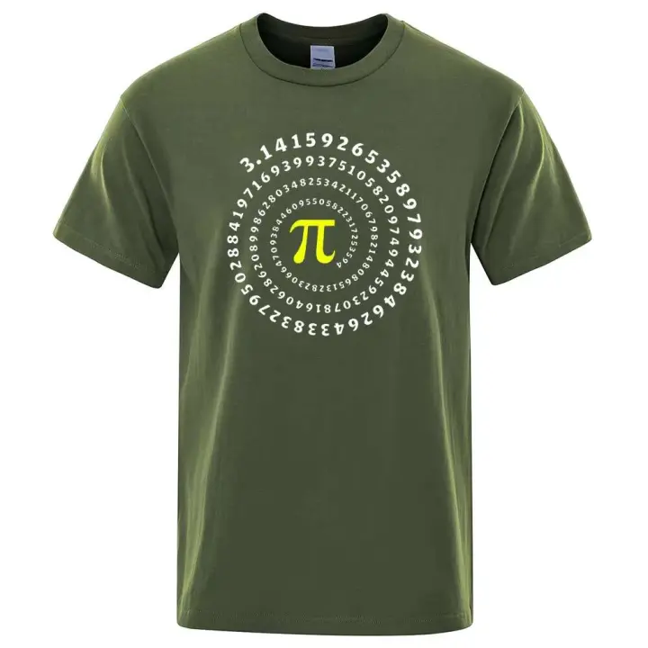 Interesante camiseta de algodón con estampados matemáticos geométricos y en espiral, adecuada para hombre, ropa de calle de manga corta - 1