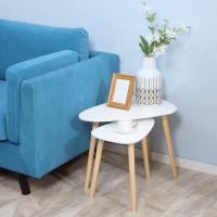 Mesas de Café de Madera con Patas Ideal para Sala de Estar, Dormitorio, Oficina Blanco - details 1
