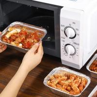 Bandeja Rectangular de papel de aluminio antiadherente, recipiente para alimentos de 130/410/700/750ml, bandeja para hornear desechable, 10 Uds. - details 6