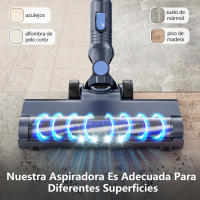 PrettyCare W400 Aspiradora Inalámbrica 25Kpa 40 Minutos Potente Aspiradora con 3 Cabezales de Cepillo Autoestables Faro LED - details 5