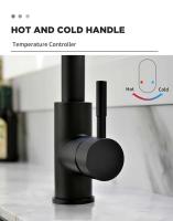 Grifo de cocina extraíble para fregadero de superficie negra G1/2, grifo de un solo orificio - details 5